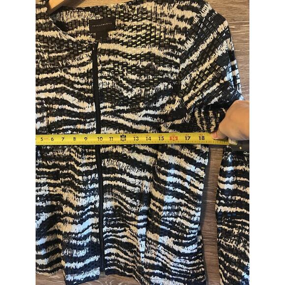 Office Career Zebra Jacket Sz Small Elegant Zipper Timeless Classic - Picture 5 of 10